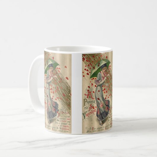 祈りの言葉からサンバレンタインデーヴィンテージレビクトリアンディ コーヒーマグカップ (正面左)