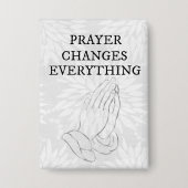 祈りの言葉が全ての信仰を変える 缶バッジ (正面)