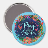 祈りの言葉が奇跡のフローラかわいらしインスピレーション マグネット (正面/裏面)