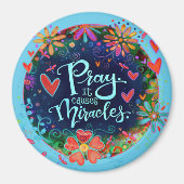 祈りの言葉が奇跡のフローラかわいらしインスピレーション マグネット (正面)