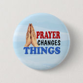 祈りの言葉が物祈の手を変える 缶バッジ (正面)