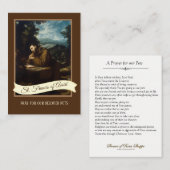 祈りの言葉とアシシの聖フランシスペッツ·ホリーカード 名刺 (正面/裏面)