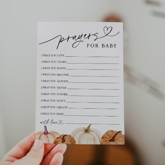 祈りの言葉とウィッシュのベビーカード 招待状