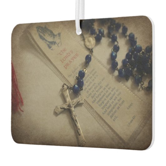 祈りの言葉とロザリオ カーエアーフレッシュナー (左)