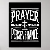祈りの言葉と忍耐 – 信仰、喧騒、成功 ポスター (正面)