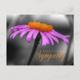 祈りの言葉と悔やみや弔慰パープルオレンジコンフロアー ポストカード