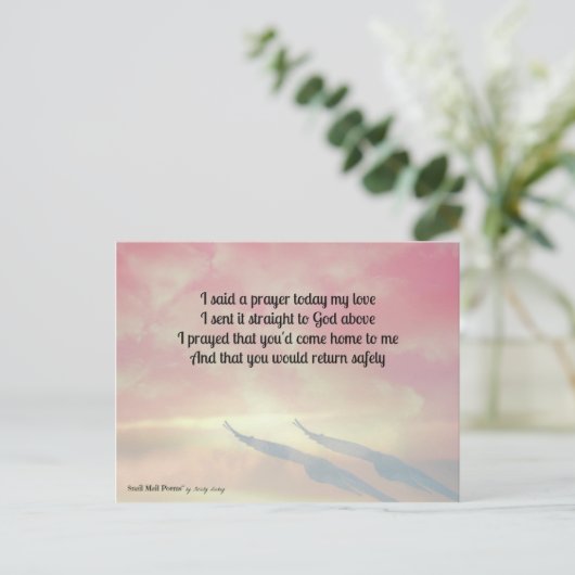 祈りの言葉と無事に帰れる詩 ポストカード (スタンド正面)