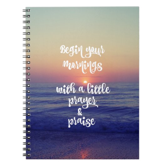 祈りの言葉と賞賛で朝を始める ノートブック (正面)