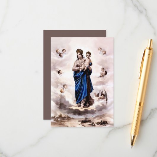 祈りの言葉と迅速なサコールBWの我々の女性 エンクロージャーカード (正面/裏面インサイチュ)