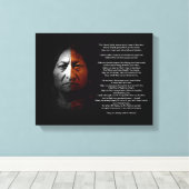 祈りの言葉に素晴らし対する精神、"座るブル"引用文 キャンバスプリント (インサイチュ (ウッドフロア))