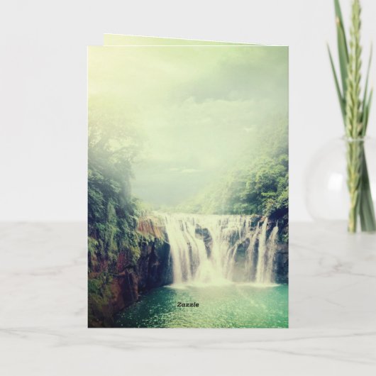 祈りの言葉のためにあなた美しい自然の滝 カード (裏面)