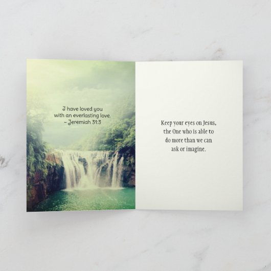 祈りの言葉のためにあなた美しい自然の滝 カード (内部)