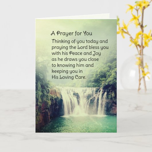 祈りの言葉のためにあなた美しい自然の滝 カード (黄色い花)