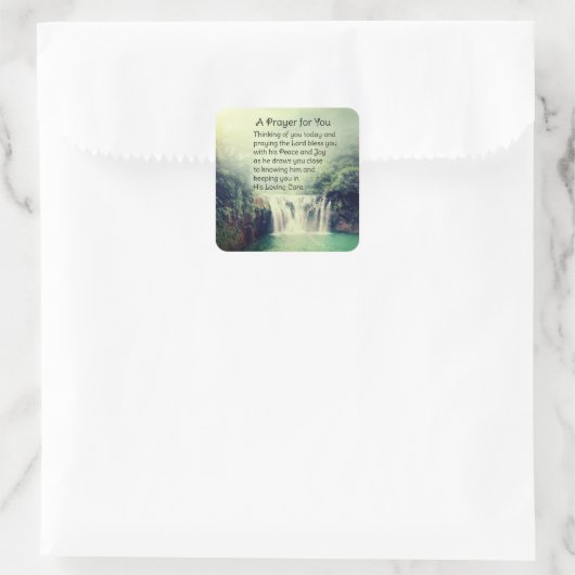 祈りの言葉のためにあなた美しい自然の滝 スクエアシール (バッグ)