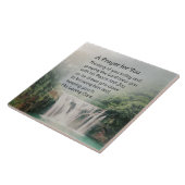 祈りの言葉のためにあなた美しい自然の滝 タイル (側面)