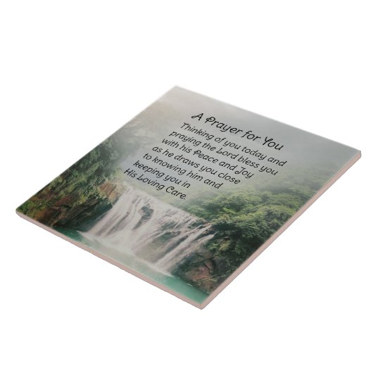 祈りの言葉のためにあなた美しい自然の滝 タイル (側面)