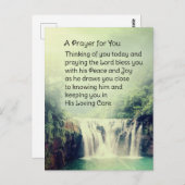 祈りの言葉のためにあなた美しい自然の滝 ポストカード (正面/裏面)