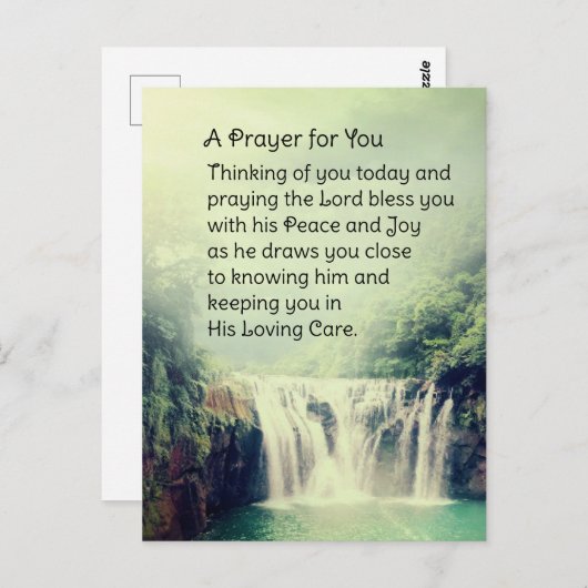 祈りの言葉のためにあなた美しい自然の滝 ポストカード (正面/裏面)