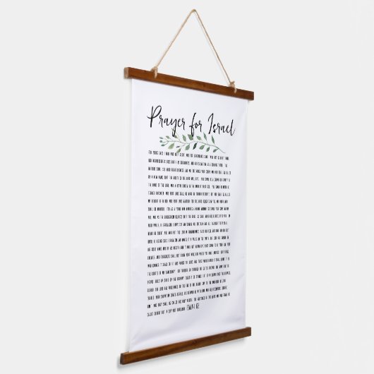 祈りの言葉のイスラエルIsaiah 62オリーブリーフ緑 吊り下げ型タペストリー (傾斜あり)