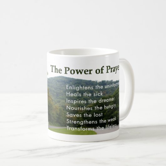 祈りの言葉のコップの力 コーヒーマグカップ (正面右)