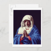 祈りの言葉のヴァージン、1640-50(キャンバス上の油) ポストカード (正面/裏面)