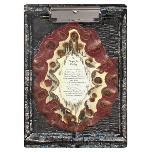 祈りの言葉の修復と保護のクロス クリップボード (正面)