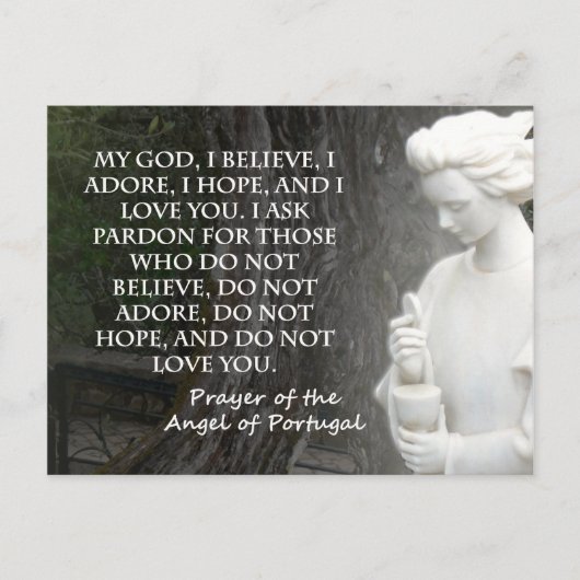 祈りの言葉の天使ポルトガル。 ポストカード (正面)