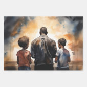 祈りの言葉の強さ – 家族の忠実な瞬間 ラッピングペーパーシート (正面3)