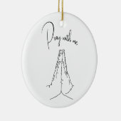 祈りの言葉の手祈と一緒に セラミックオーナメント (右)