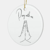 祈りの言葉の手祈と一緒に セラミックオーナメント (左)