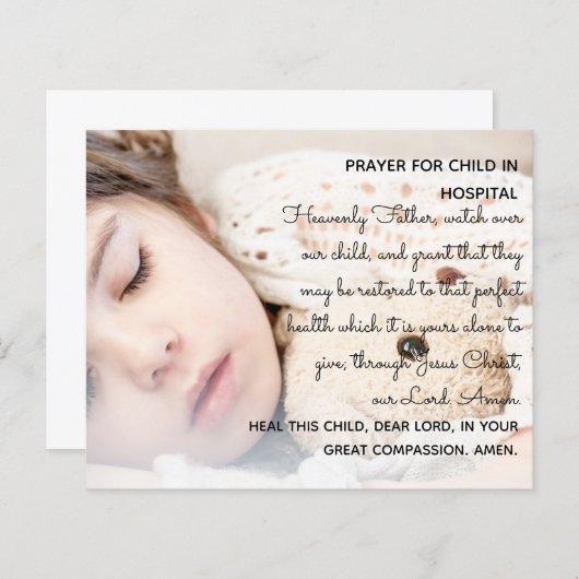 祈りの言葉の病院内の子ども – はがき (正面/裏面)