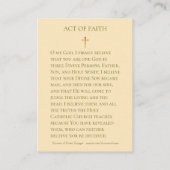 祈りの言葉の神聖なカードカトリック教の信念上の行為 名刺 (裏面)