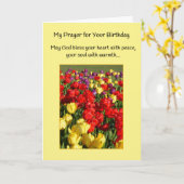 祈りの言葉の誕生日 カード (黄色い花)