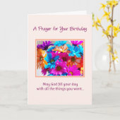 祈りの言葉の誕生日... カード (黄色い花)