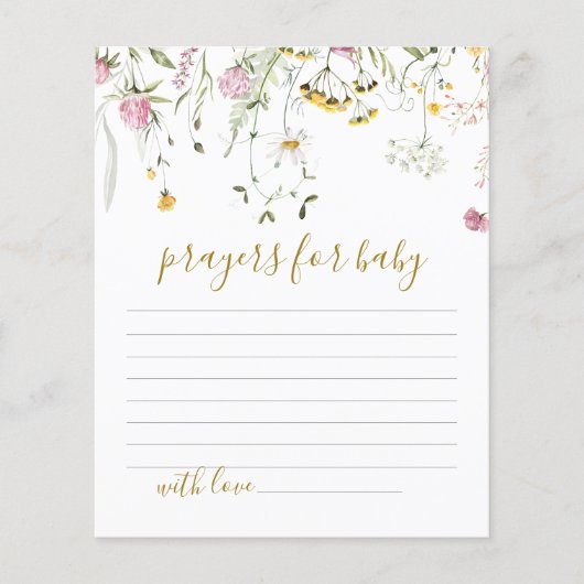 祈りの言葉の赤ちゃんシャワーWildflowers (正面)