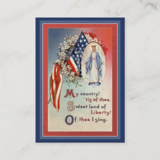 祈りの言葉の軍隊によって賛美される聖母マリア神聖なカード 名刺 (正面)