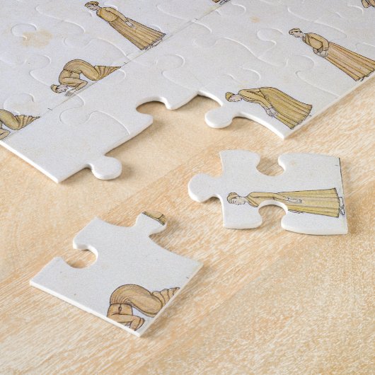 祈りの言葉の間の体の異なった位置からの ジグソーパズル (側面)