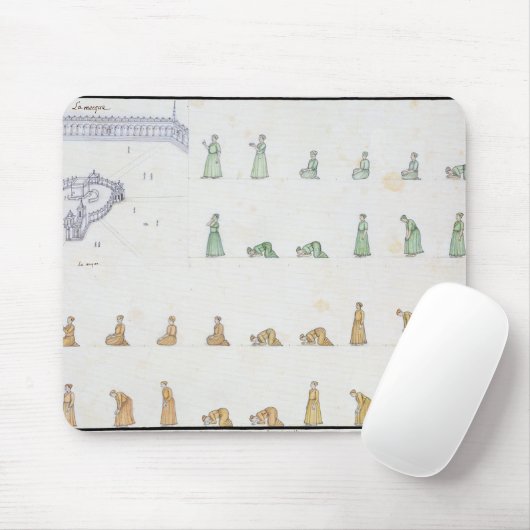 祈りの言葉の間の体の異なった位置からの マウスパッド (マウス)