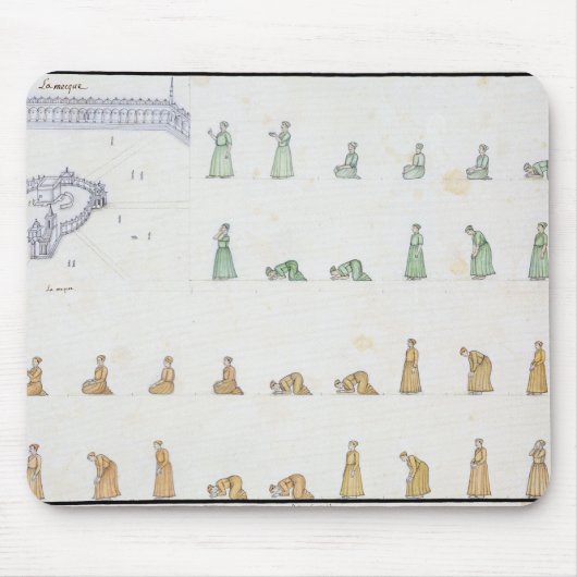 祈りの言葉の間の体の異なった位置からの マウスパッド (正面)