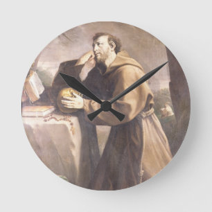 祈りの言葉のAssisiのSt Francis ラウンド壁時計