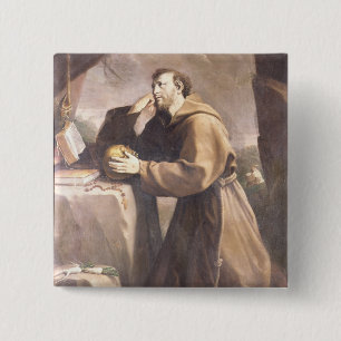 祈りの言葉のAssisiのSt Francis 缶バッジ
