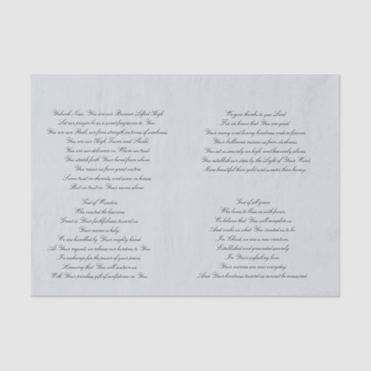 祈りの言葉のDecoupageのキリスト教のティッシュペーパー 薄葉紙 (正面)