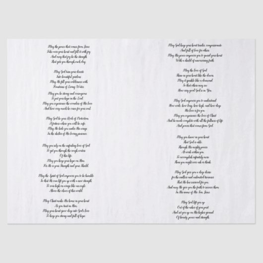 祈りの言葉のDecoupageのティッシュペーパー 薄葉紙 (正面)