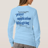 祈りの言葉のTシャツの女性 Tシャツ (裏面)