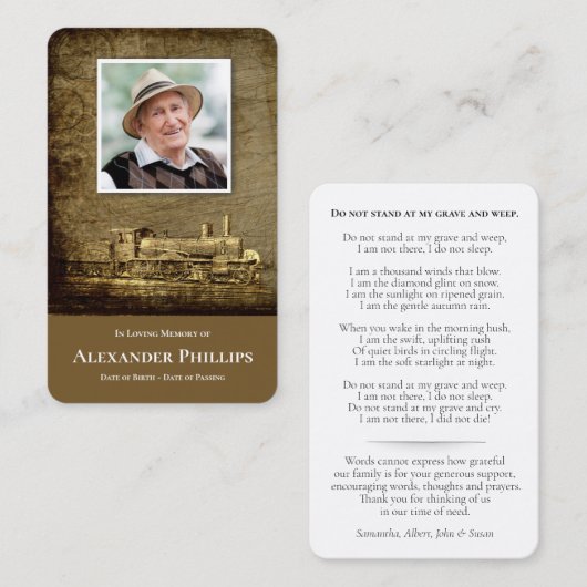 祈りの言葉はデラックスな|のヴィンテージ機関車を梳きます 名刺 (正面/裏面)