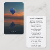 祈りの言葉はデラックスな|の熱気の気球を梳きます 名刺 (正面/裏面)