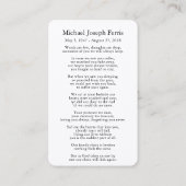 祈りの言葉はデラックスな|の熱気の気球を梳きます 名刺 (裏面)