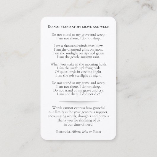 祈りの言葉はデラックスな|の蒸気機関車を梳きます 名刺 (裏面)