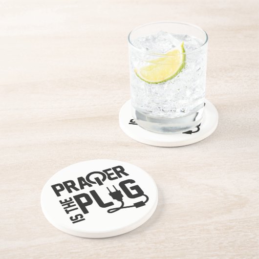 祈りの言葉はプラグ砂岩コースター コースター (側面)