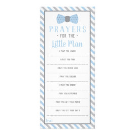 祈りの言葉は小さな男、赤ん坊の青、灰色 ラックカード